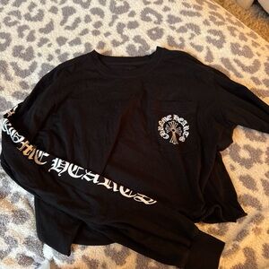 Chrome Hearts Black Long Sleeve Tee cropped